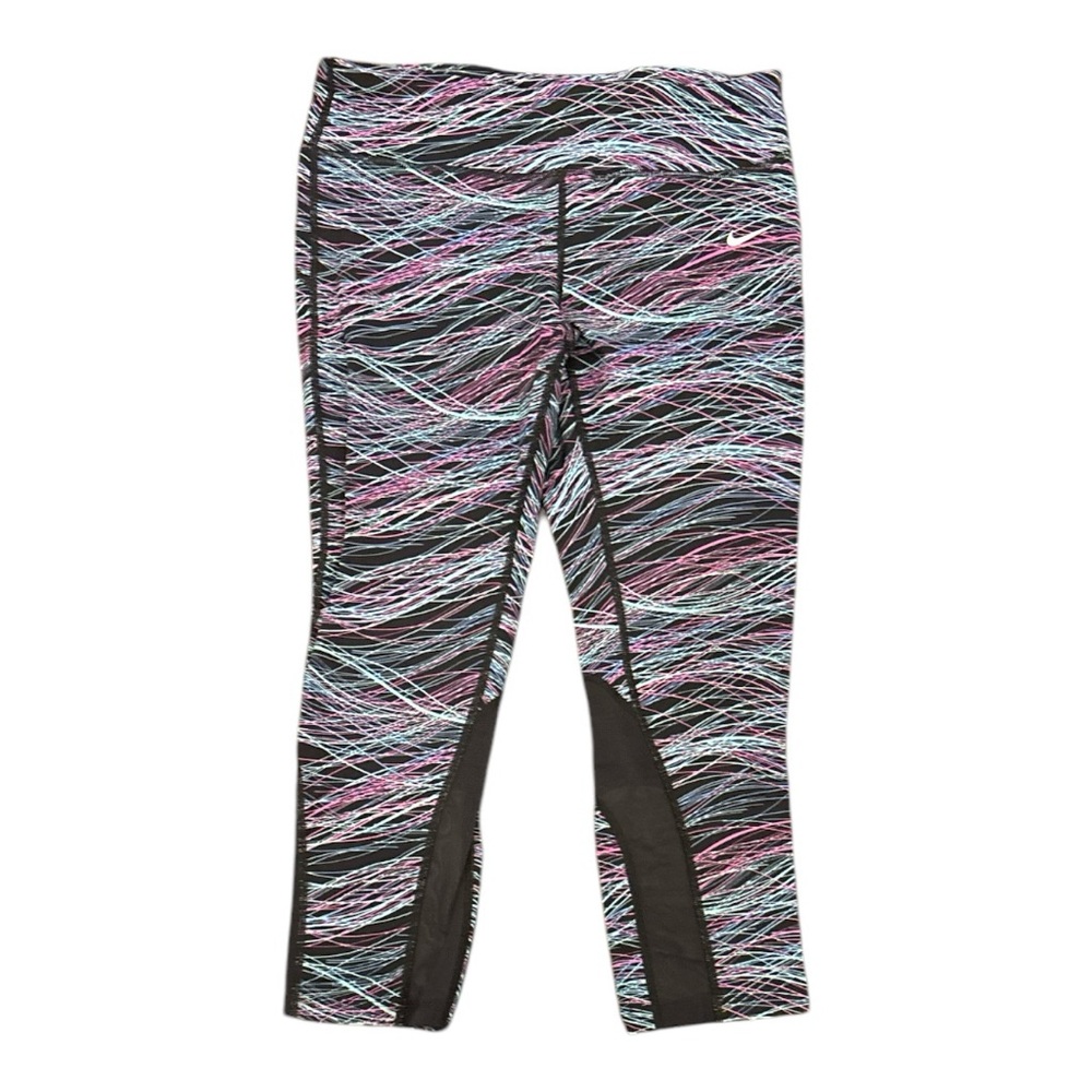 Nike Black and Pink Capris with Dynamic Pattern